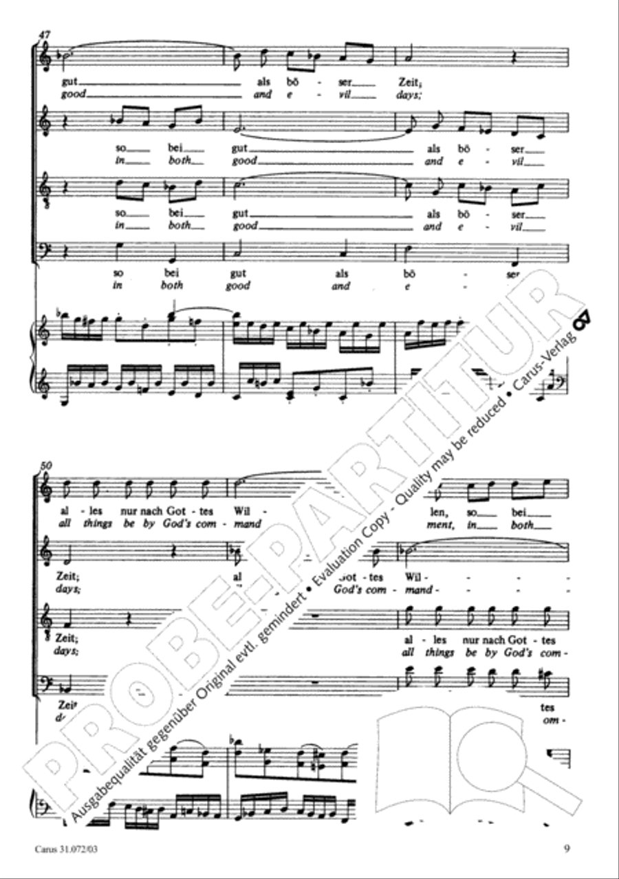 All cantate be by God's commandment (Alles nur nach Gottes Willen) 4-Part scores gallery preview page 10