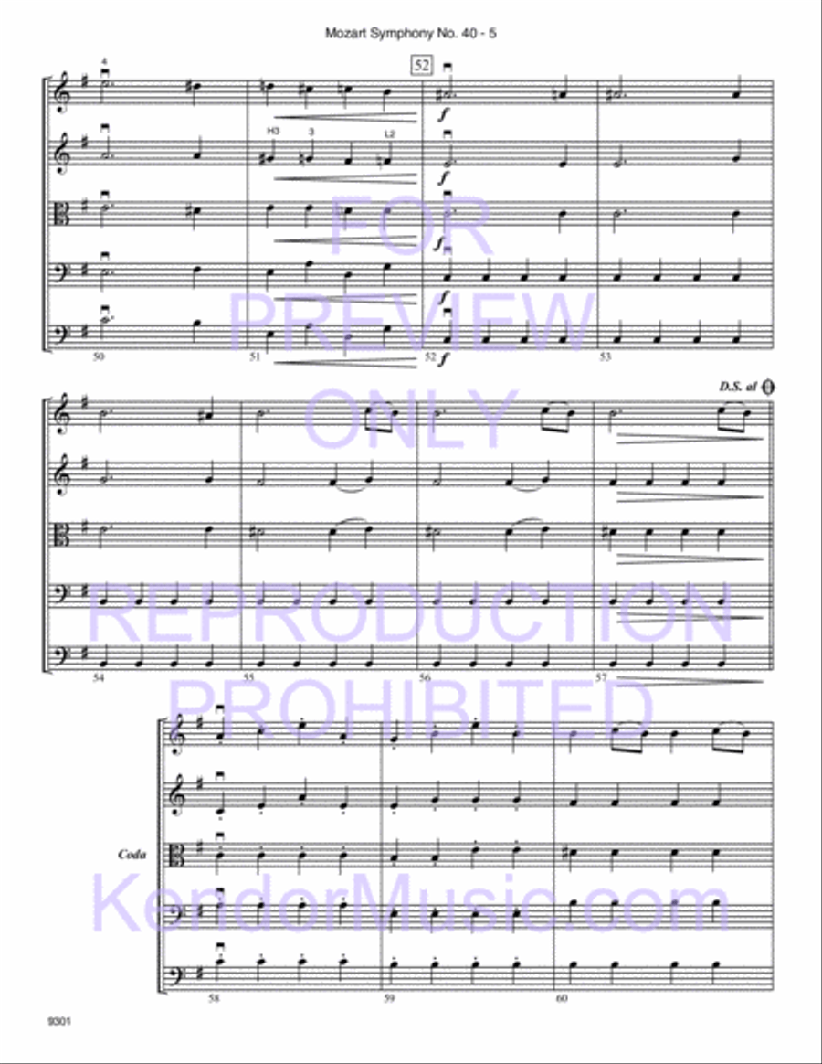 Mozart Symphony No. 40 (First Movement, K. 550) String Orchestra scores gallery preview page 6