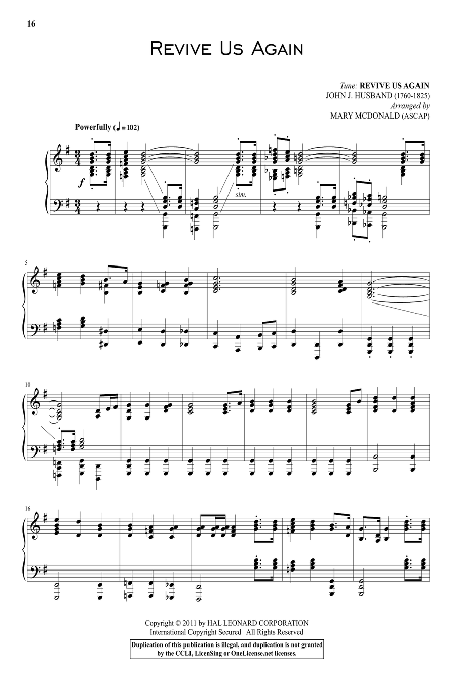 Revive Us Again Piano Solo scores gallery preview page 1