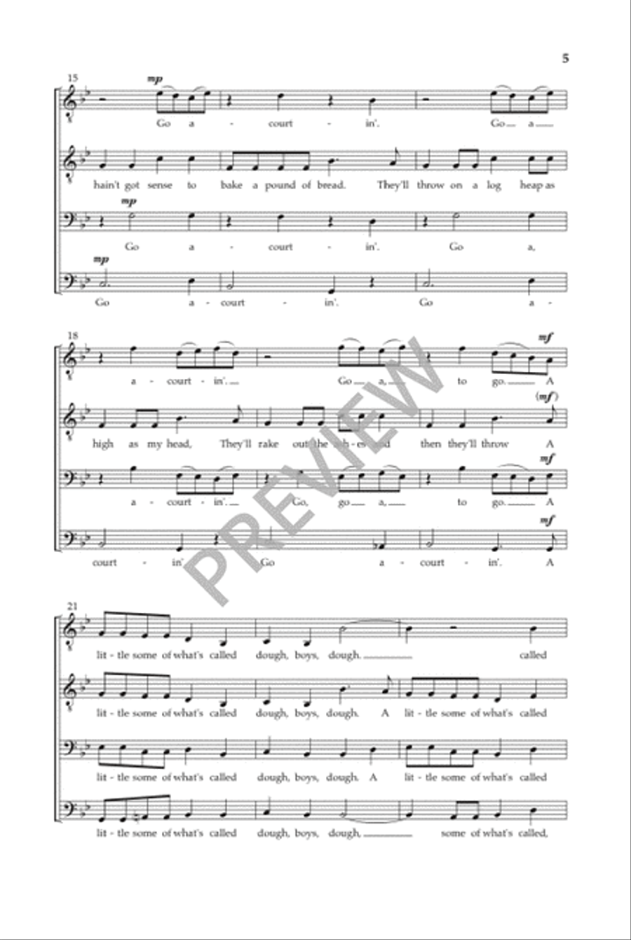 If You Want to Go A-Courtin' TTBB scores gallery preview page 6