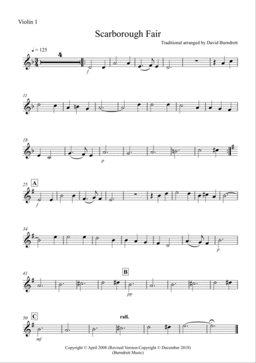 Scarborough Fair for String Quartet Scarborough Fair for String Quartet String Quartet scores gallery preview page 3