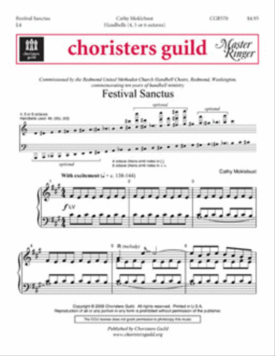 Festival Sanctus Festival Sanctus Handbell Choir scores gallery preview page 1