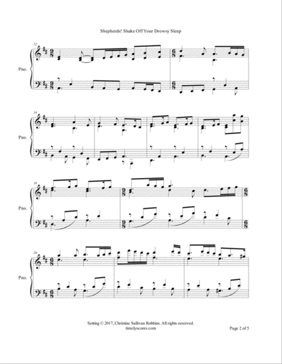 Shepherds Shake Off Your Drowsy Sleep Shepherds Shake Off Your Drowsy Sleep Piano Solo scores gallery preview page 2