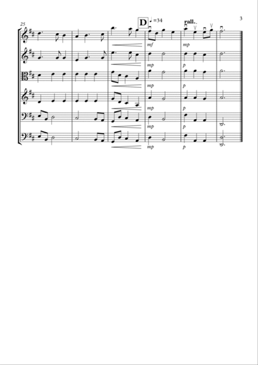 Nimrod for String Orchestra String Quartet scores gallery preview page 3