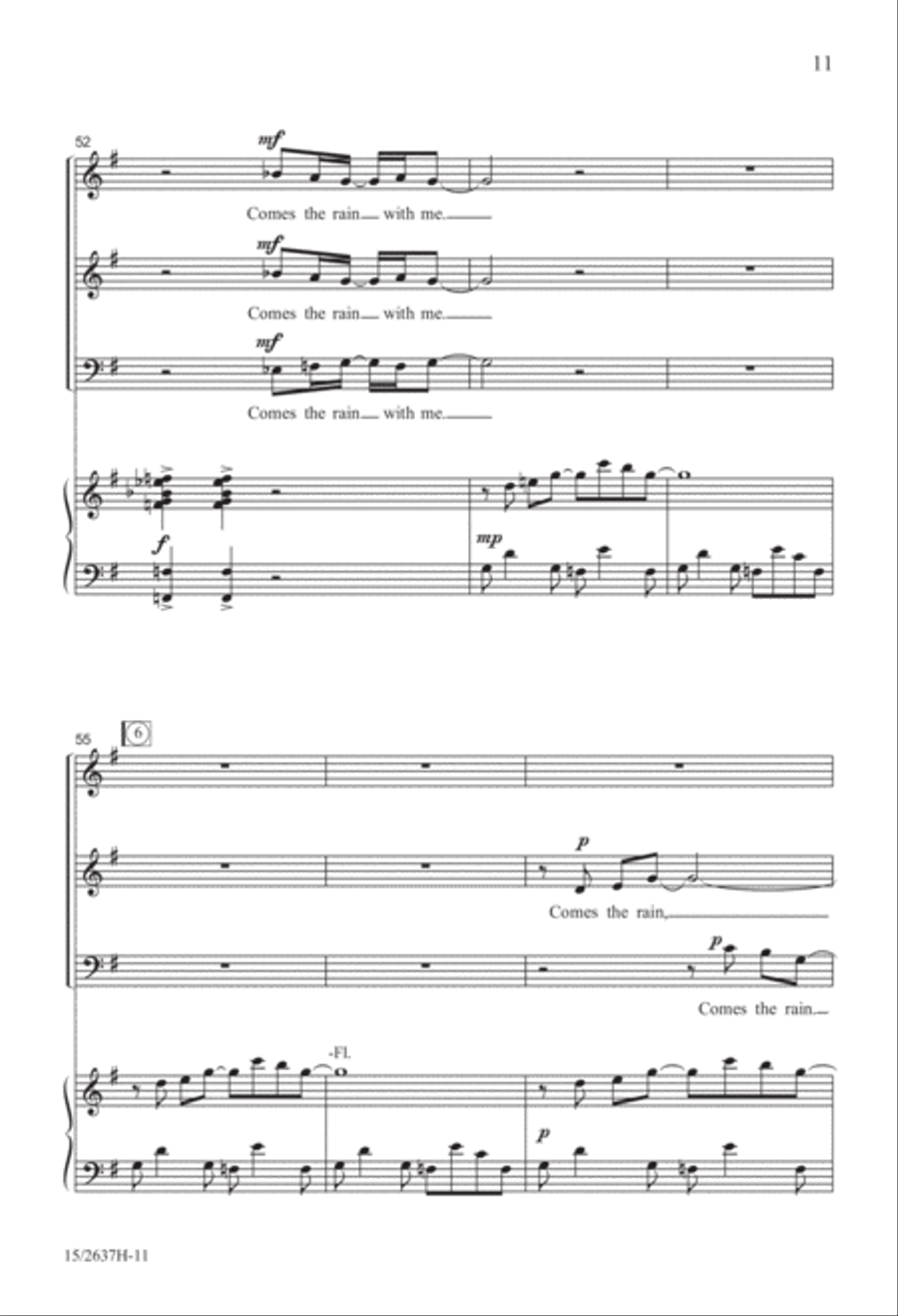 Comes the Rain With Me 3-Part scores gallery preview page 12