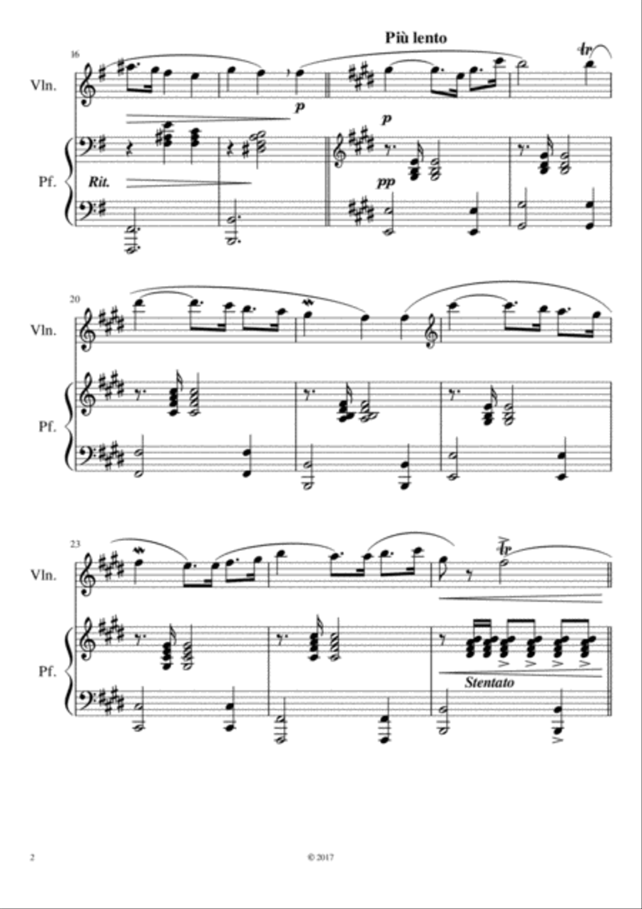Quasi una Mazurka (version for violin and piano) Violin scores gallery preview page 2
