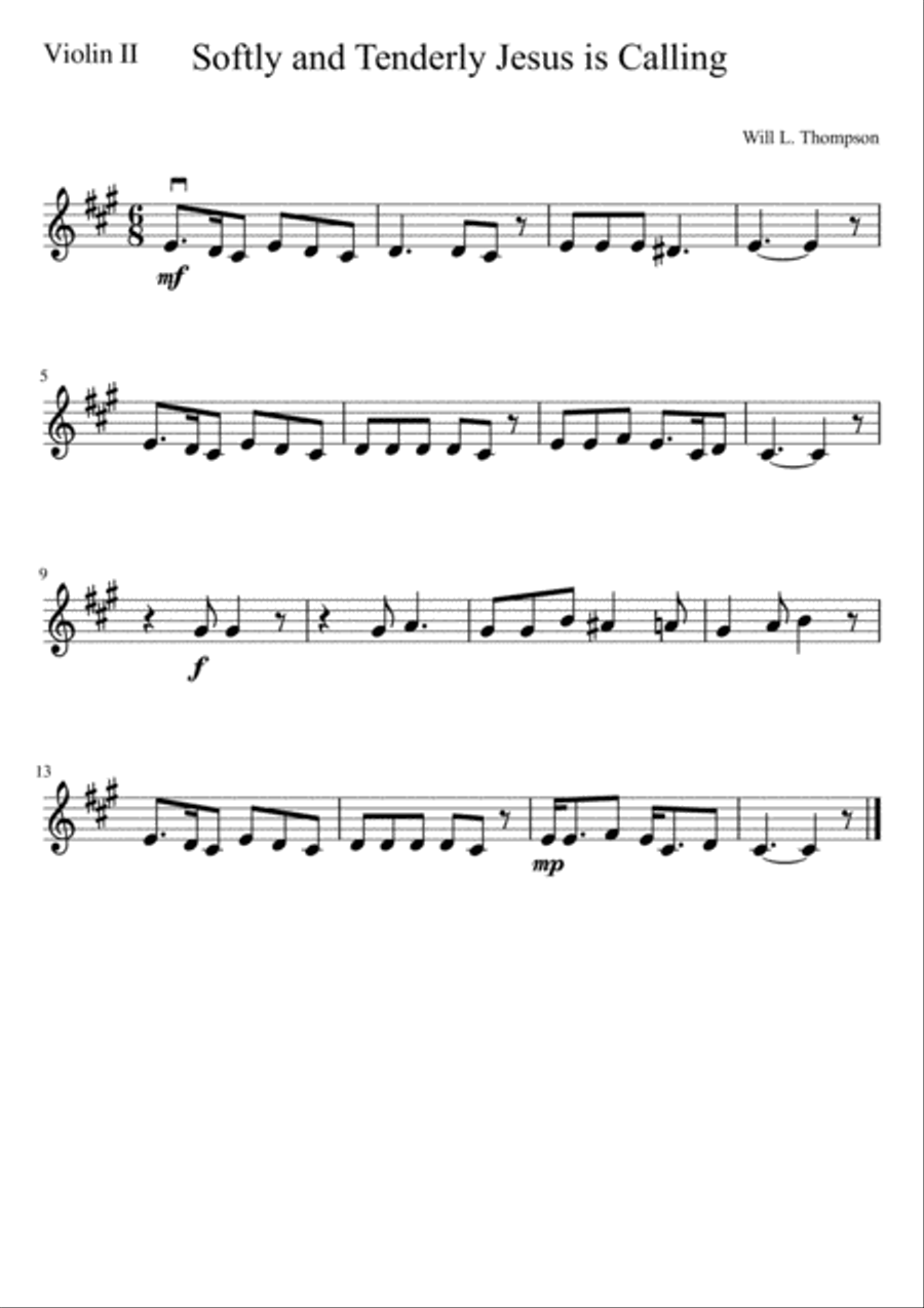 Softly and Tenderly Jesus Is Calling String Orchestra scores gallery preview page 4