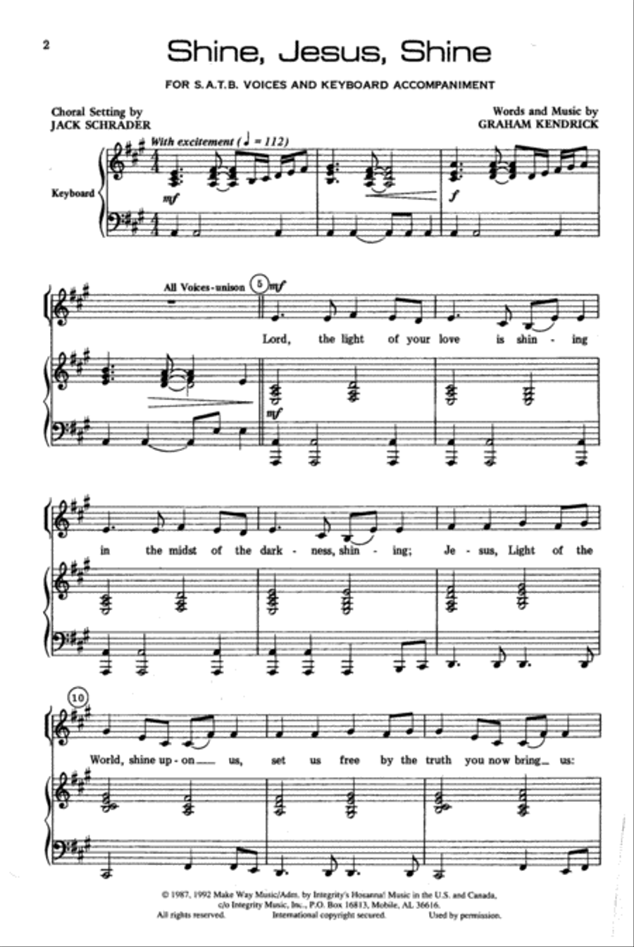 Shine, Jesus, Shine 4-Part scores gallery preview page 2