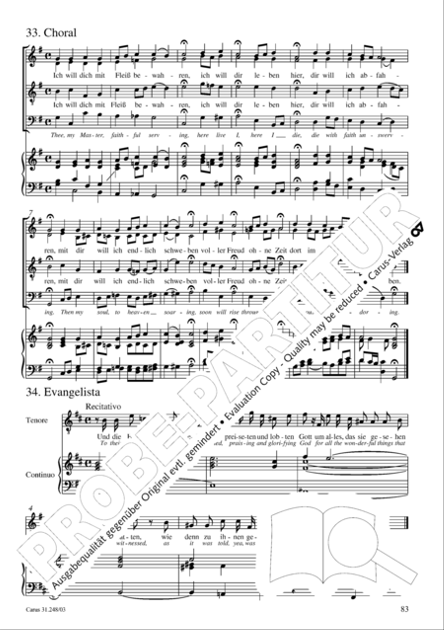 Christmas oratorio (Weihnachtsoratorium, Teile I-III) 4-Part scores gallery preview page 88