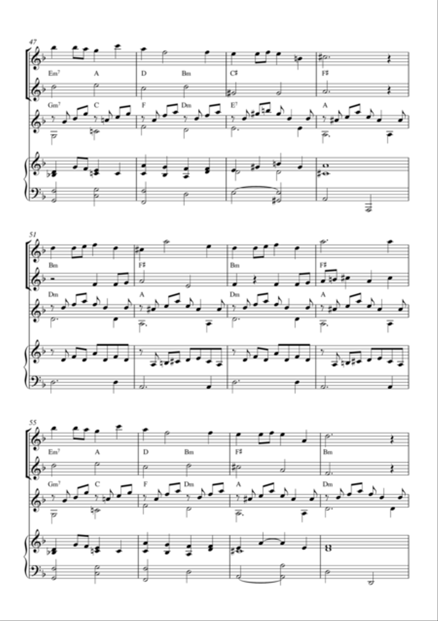Instrumental Interlude 2'34 for 2 flutes, guitar and/or piano by Simon Peberdy Small Ensemble scores gallery preview page 6