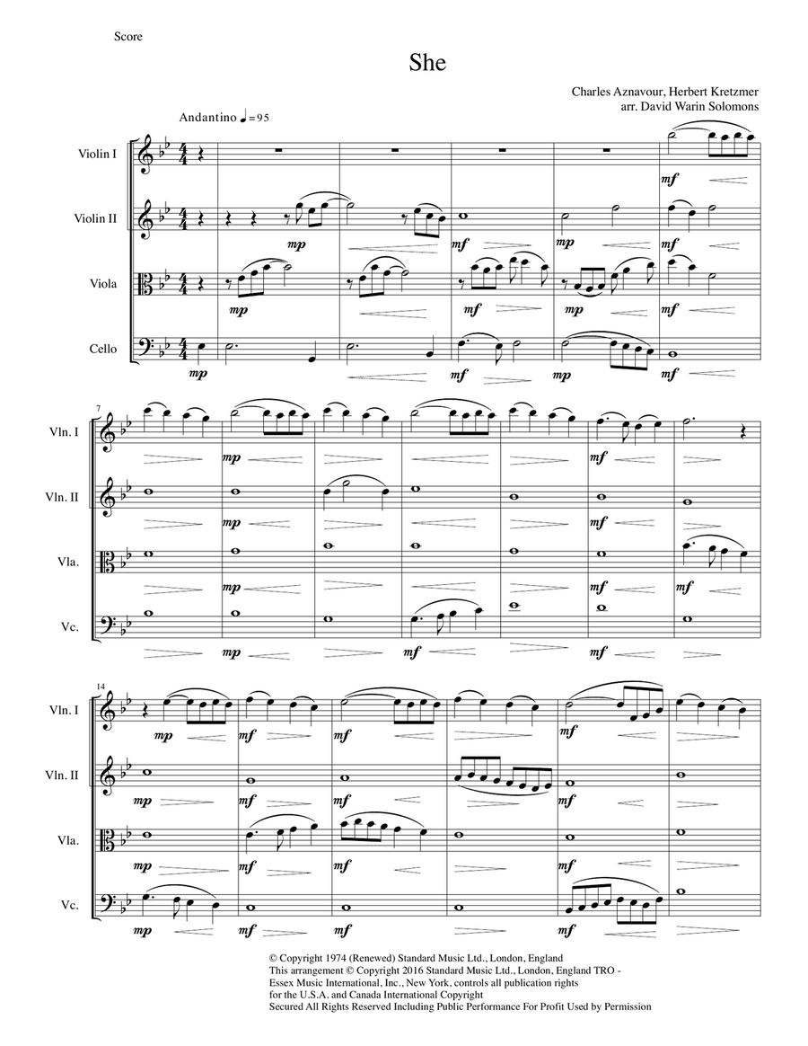 She String Quartet scores gallery preview page 1