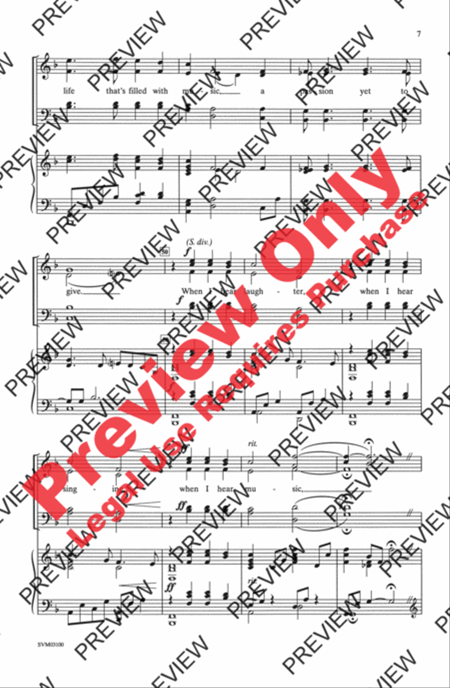 When I Hear Music When I Hear Music 4-Part scores gallery preview page 7