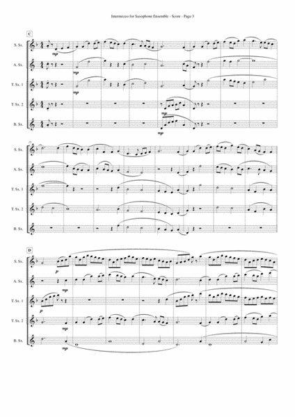 Intermezzo by Holst for Saxophone Quintet / Ensembles image number null