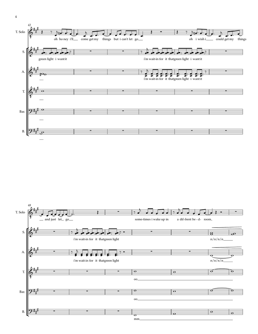 Green Light A Cappella scores gallery preview page 4