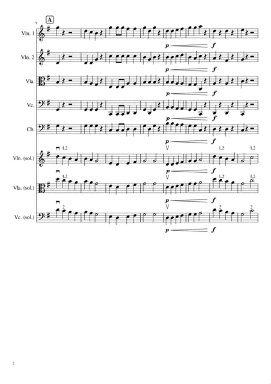 Good King Wenceslas - for Beginners and Junior String Ensemble Cello scores gallery preview page 2