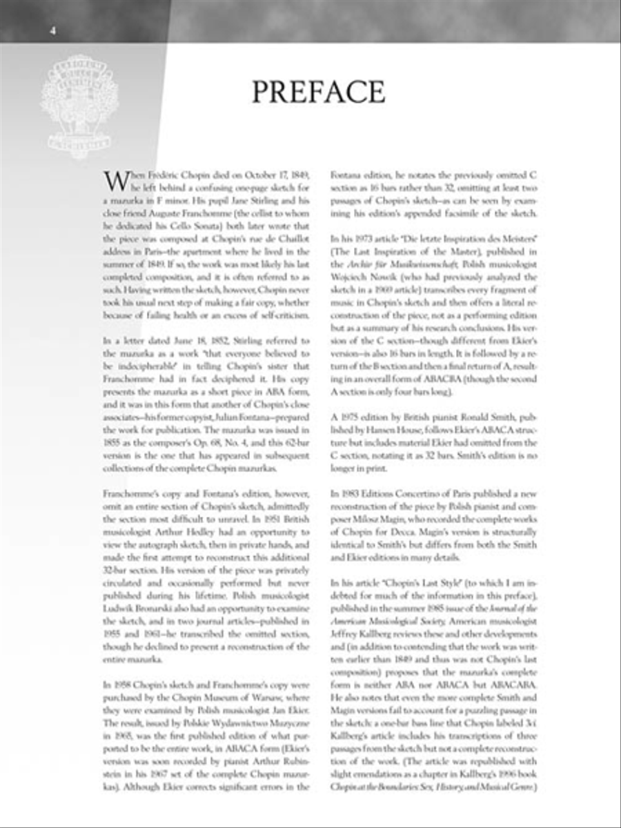Frédéric Chopin – Mazurka in F minor, Op. post. Piano Solo scores gallery preview page 4