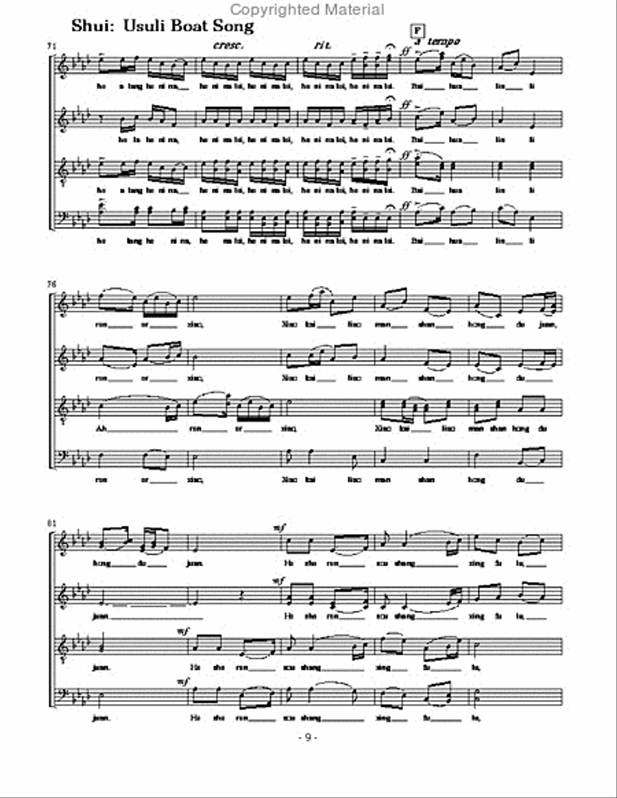 usuli boat song 4-Part scores gallery preview page 2