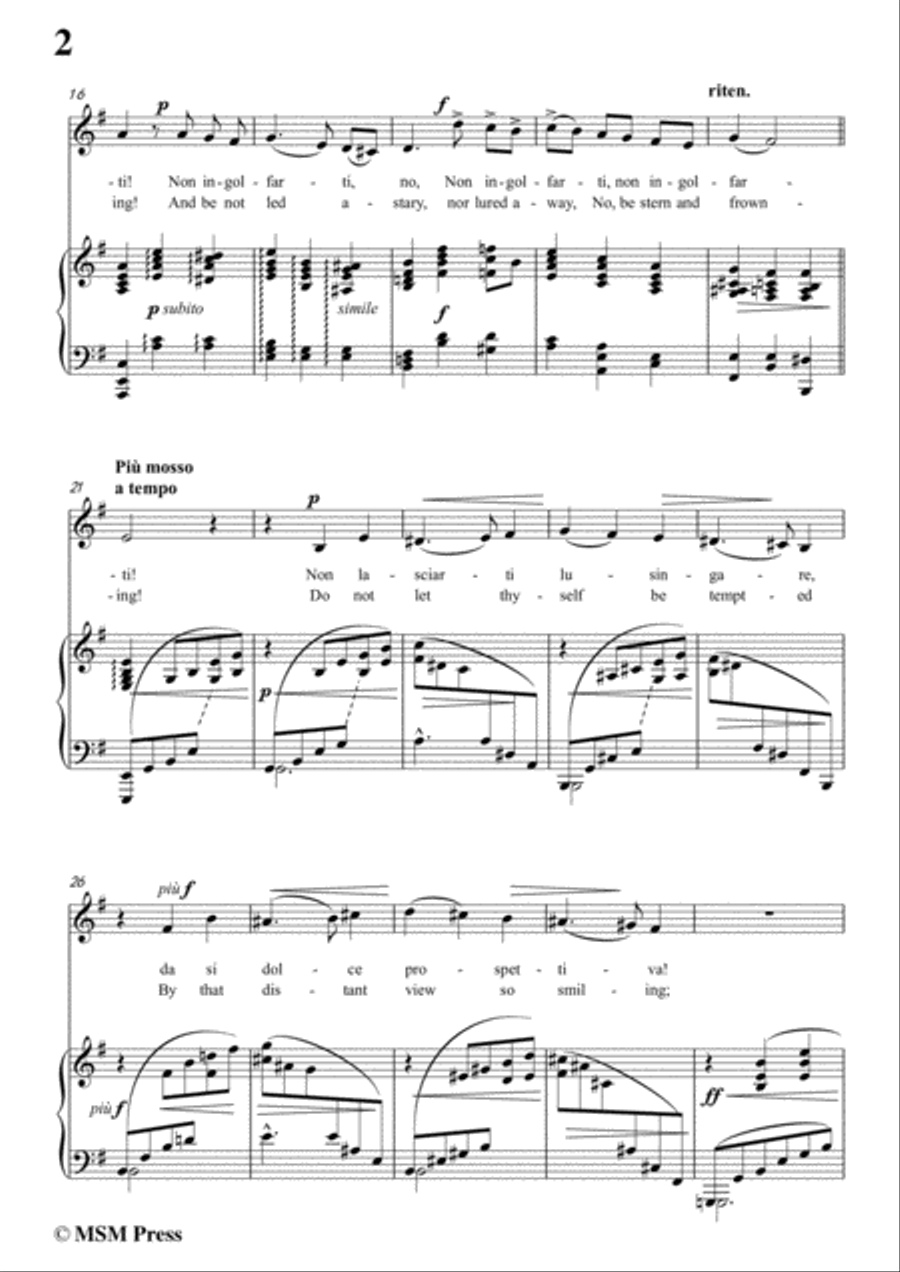 Carissimi-No,no,mio core,from 'A Cantata',in e minor,for Voice and Paino Voice scores gallery preview page 4