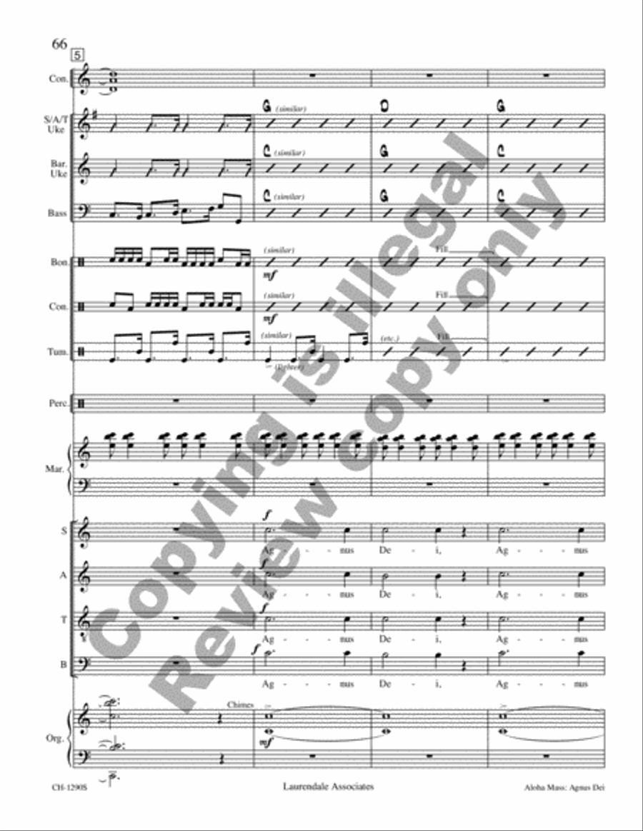 Aloha Mass (Full Score) Choir scores gallery preview page 13