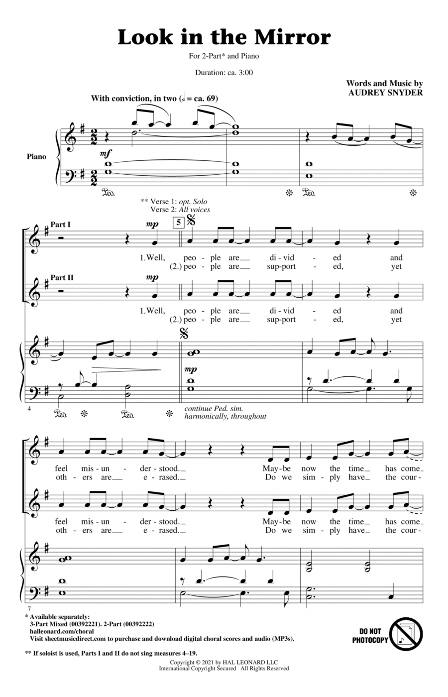 Look In The Mirror Look In The Mirror 2-Part scores gallery preview page 1