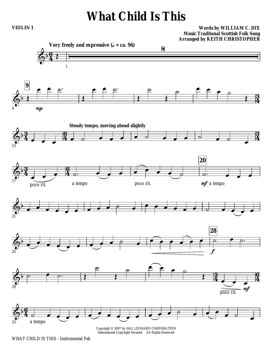 What Child Is This - Violin 1