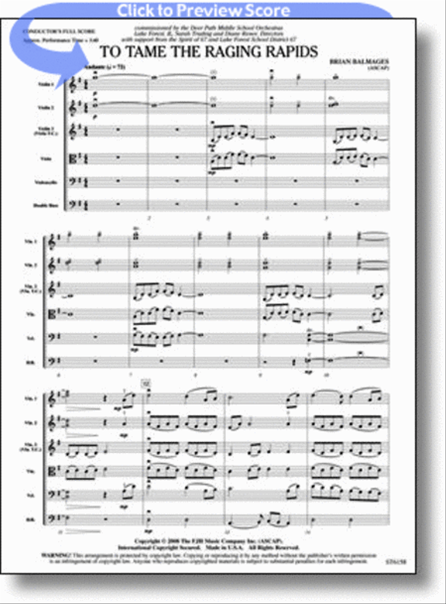 To Tame the Raging Rapids String Orchestra scores gallery preview page 1