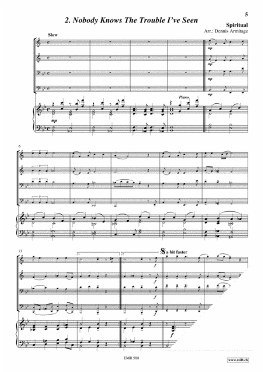 3 Quartets Volume 2 Brass Ensemble scores gallery preview page 4