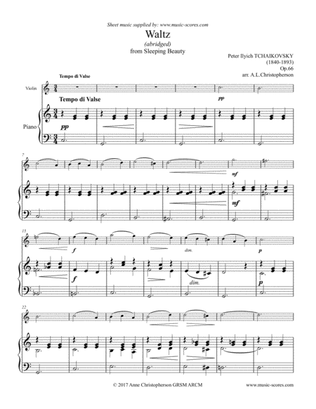 Sleeping Beauty Waltz - Violin and Piano