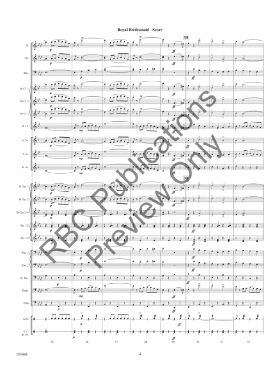 Royal Bridesmaids Concert Band scores gallery preview page 6