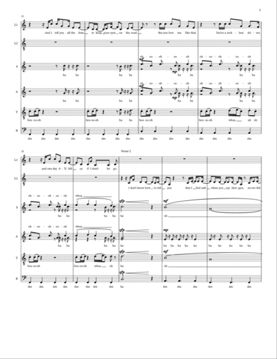 Reckless Driving Feat. Ben Kessler Divisi scores gallery preview page 3