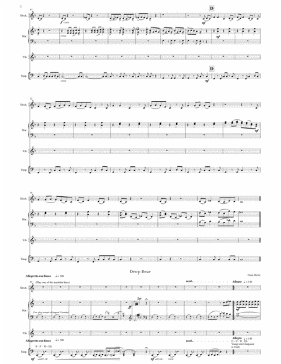 Koalas, Wombats and Drop Bears Too Percussion Ensemble scores gallery preview page 4