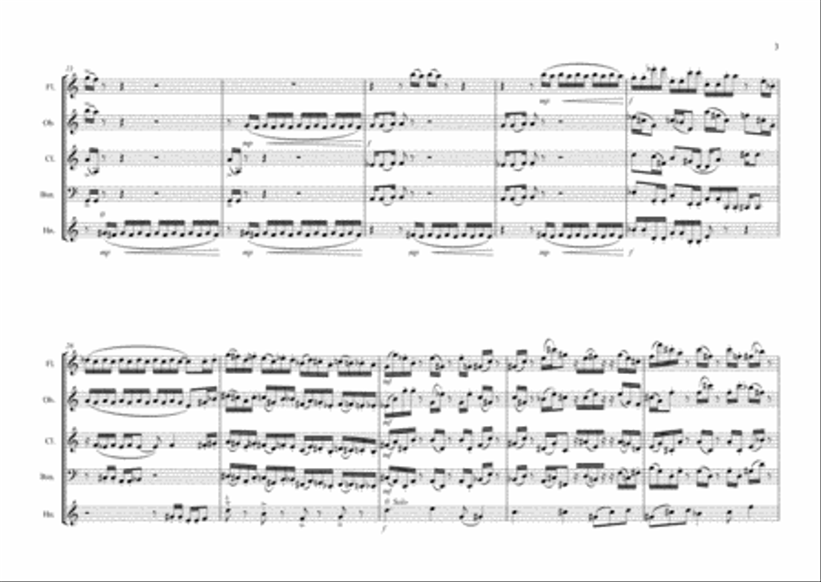 Yazzir II for Wind Quintet Woodwind Quintet scores gallery preview page 3