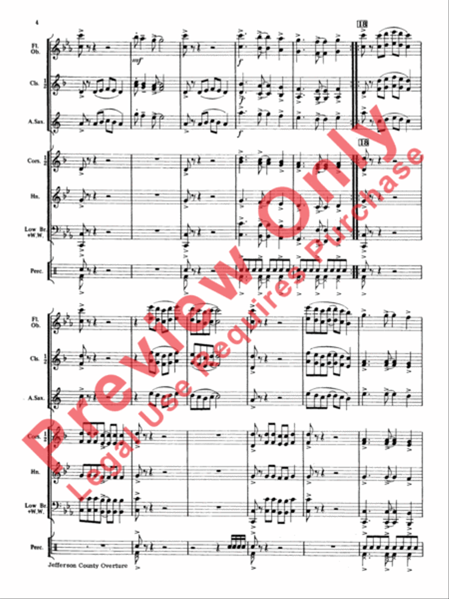 Jefferson County Overture Concert Band scores gallery preview page 5