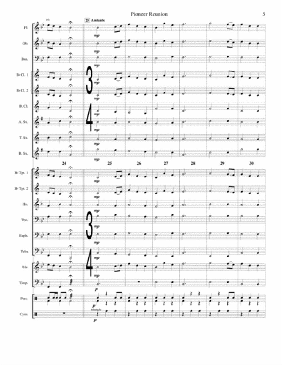 Pioneer Reunion Concert Band scores gallery preview page 5