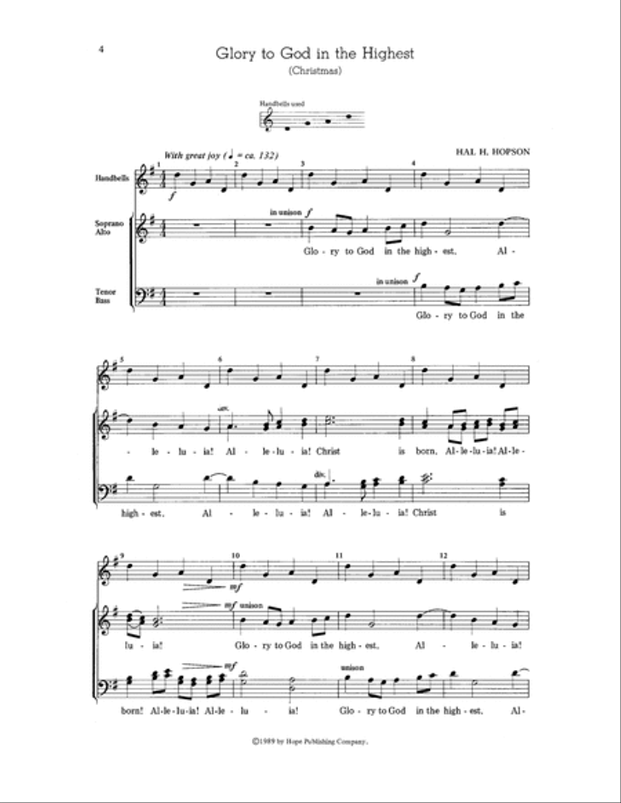 Service Music with Bells 4-Part scores gallery preview page 6