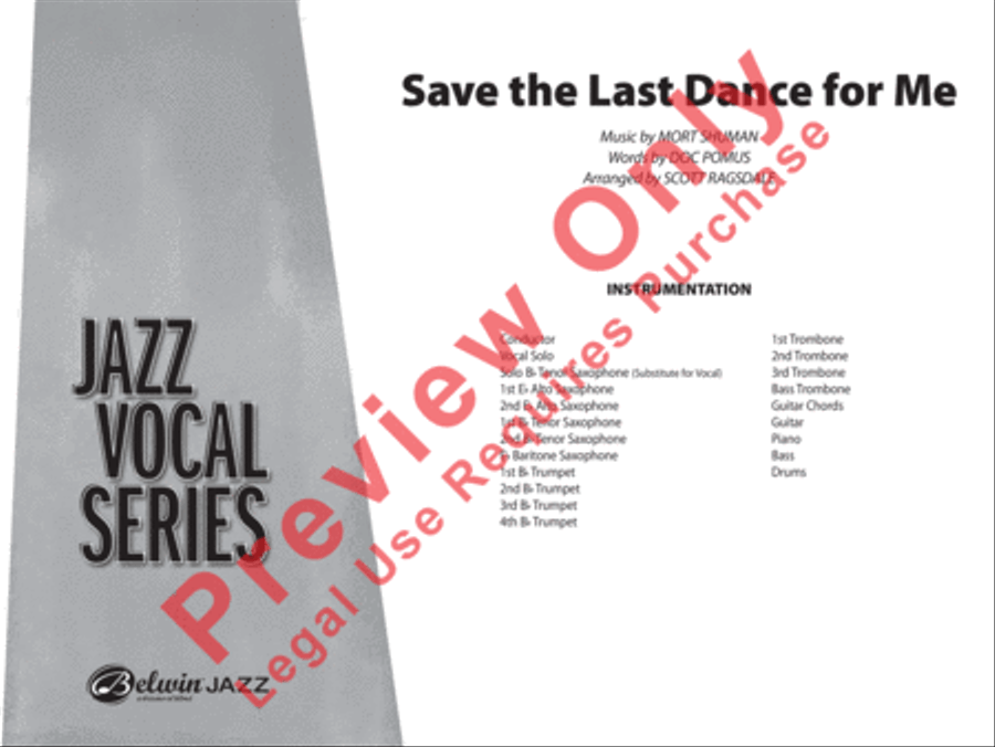 Save the Last Dance for Me Jazz Ensemble scores gallery preview page 2