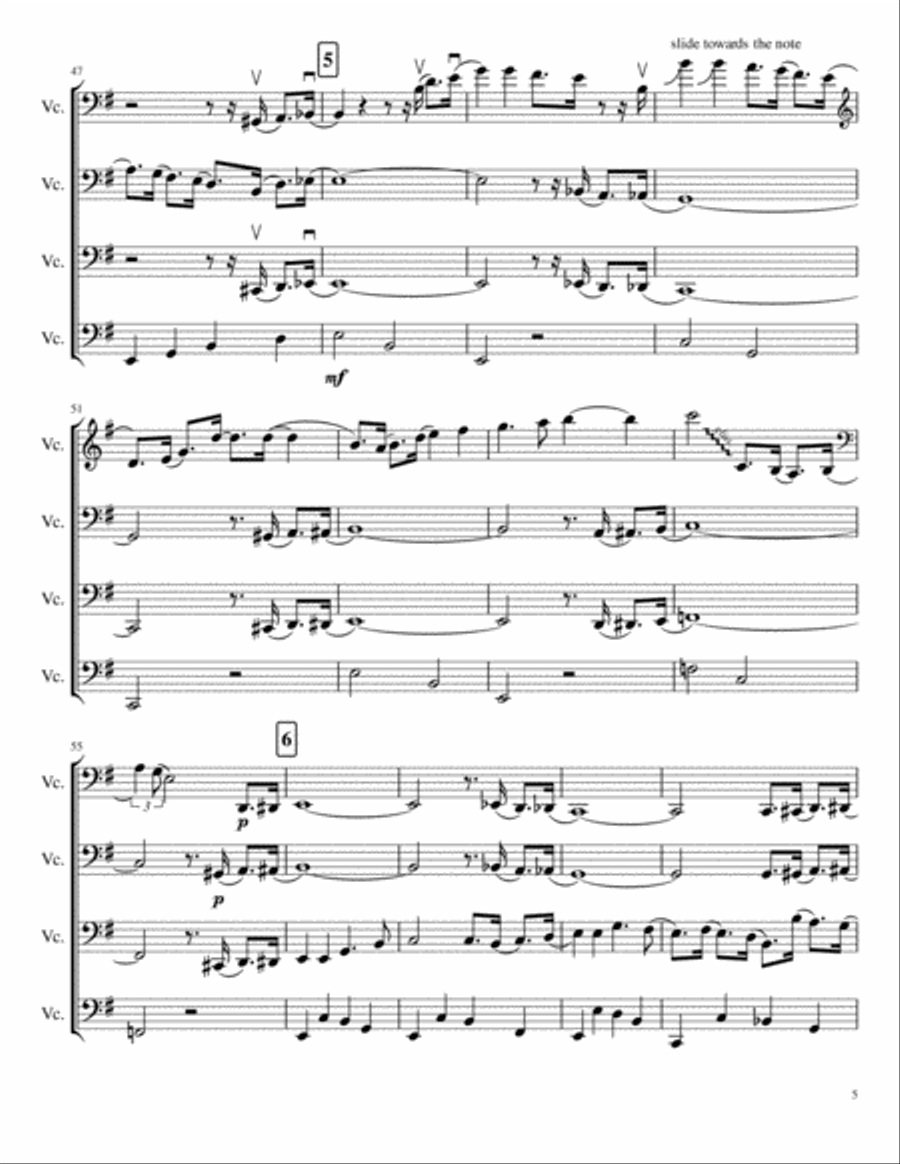 The Pink Panther from THE PINK PANTHER String Quartet scores gallery preview page 5