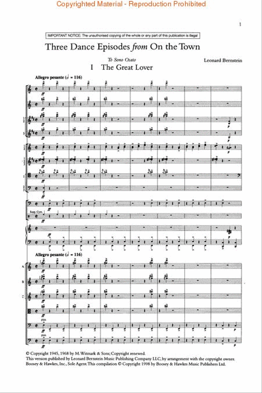 Bernstein – Orchestral Anthology, Volume 1 Orchestra scores gallery preview page 2