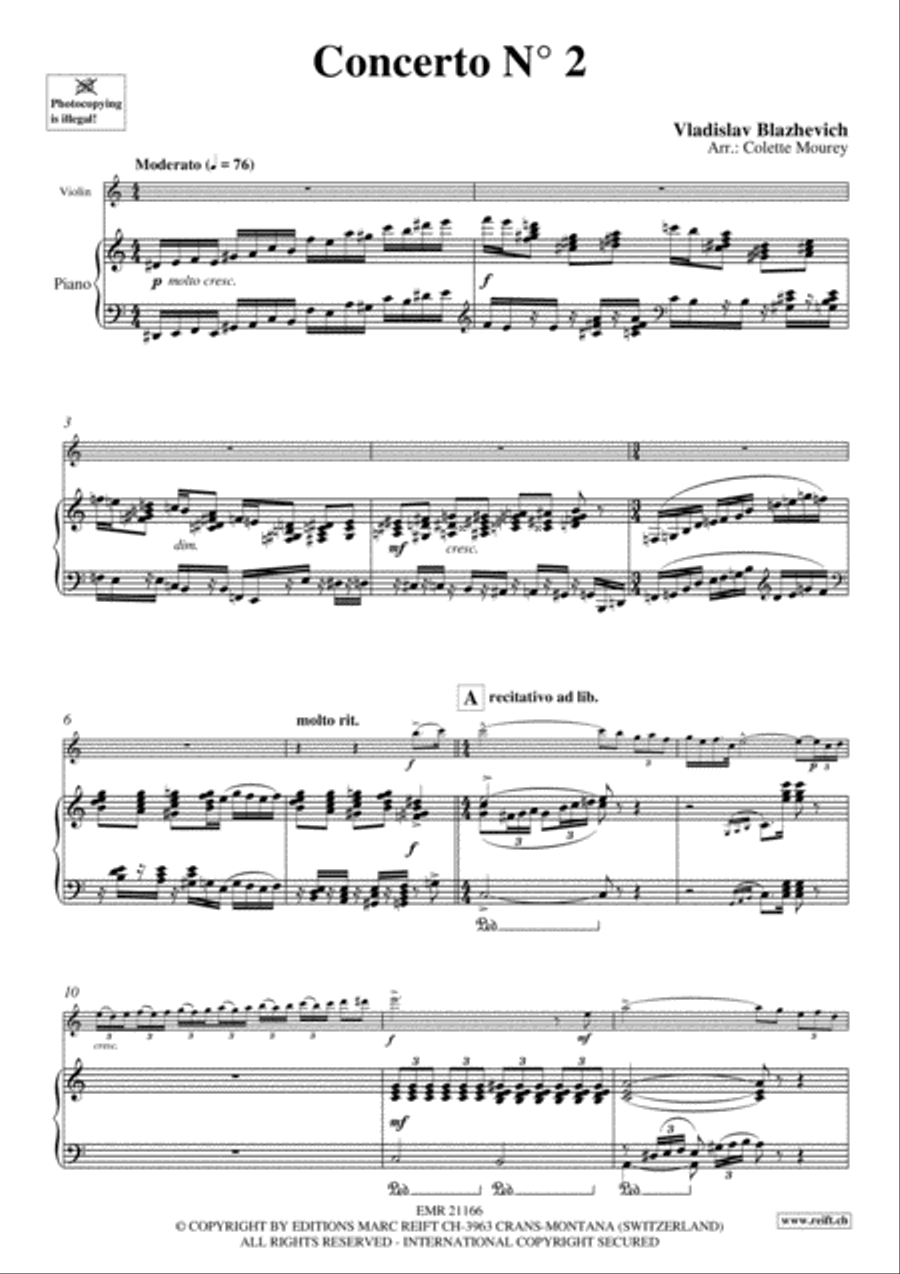 Concerto No. 2 Violin Solo scores gallery preview page 6