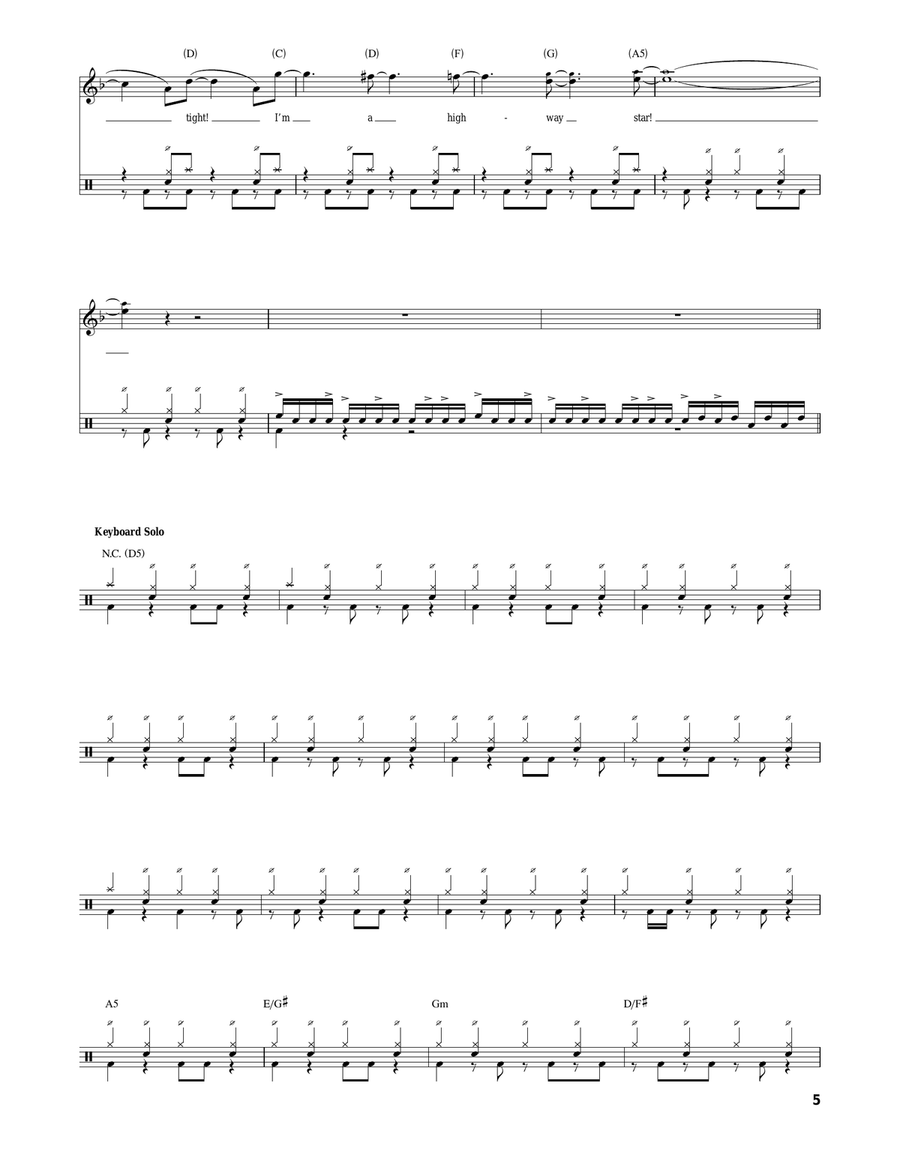 Highway Star Drum Set scores gallery preview page 5