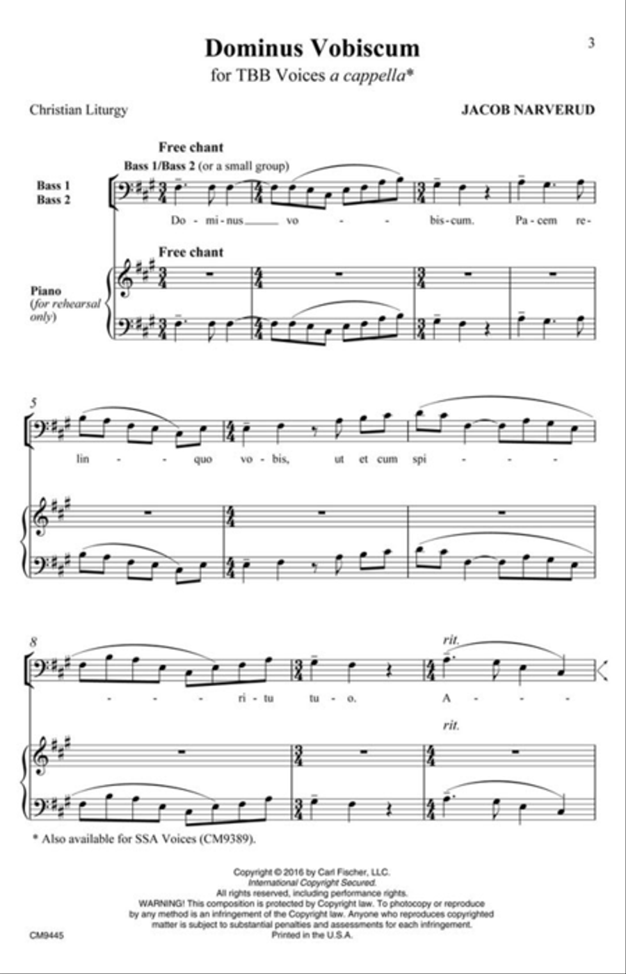 Dominus Vobiscum 3 Part Sheet Music Sheet Music Plus