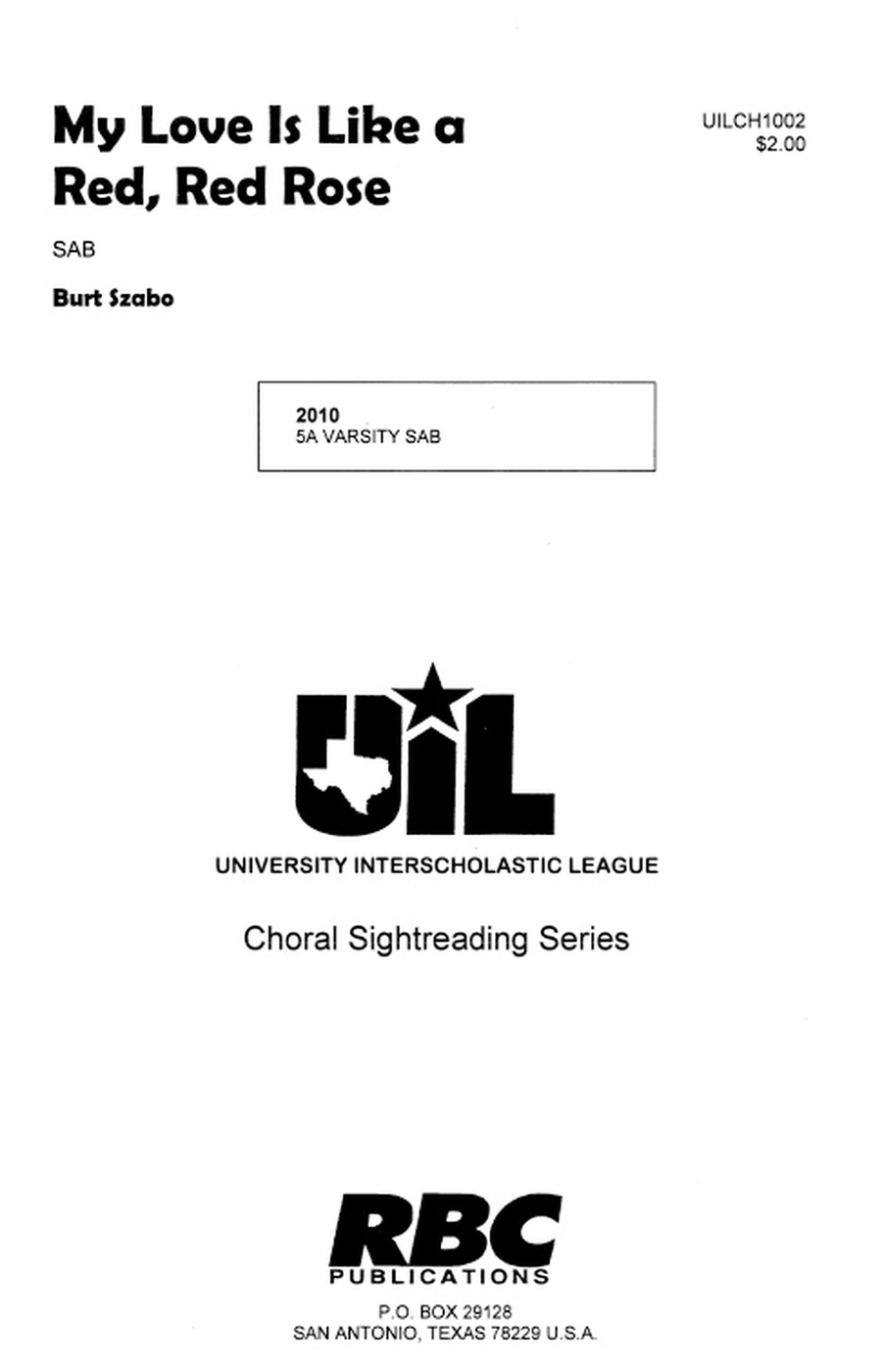 My Love Is Like A Red, Red Rose (SAB) 3-Part scores gallery preview page 1