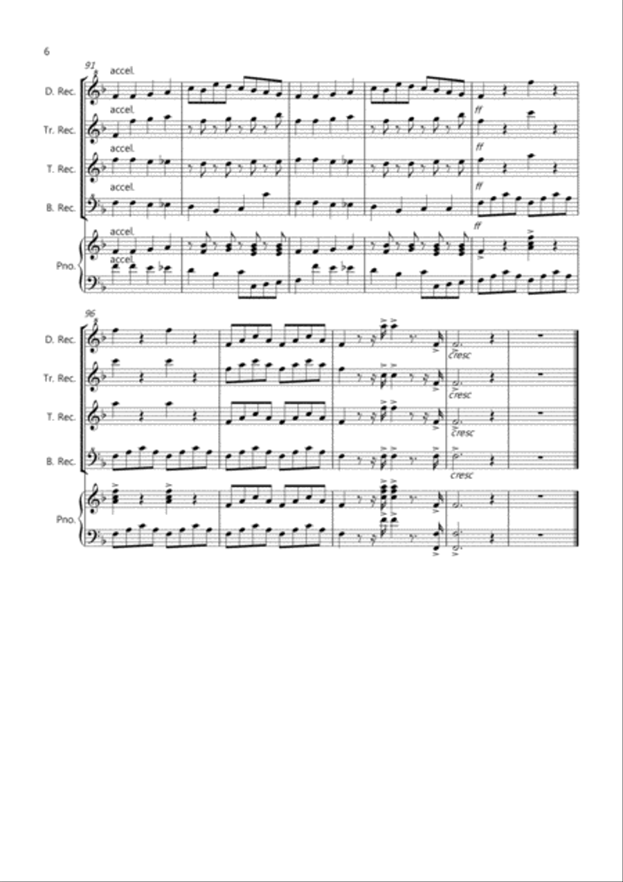 2 Classical Favourites for Recorder Quartet (volume two) Recorder scores gallery preview page 6