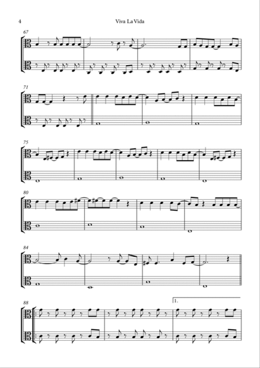 Viva La Vida String Duet scores gallery preview page 4
