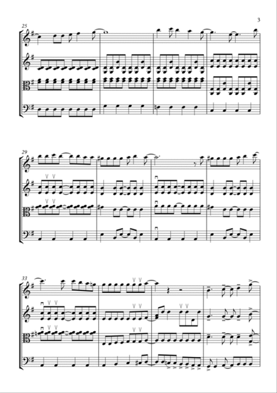 Don't Stop Me Now String Quartet scores gallery preview page 3