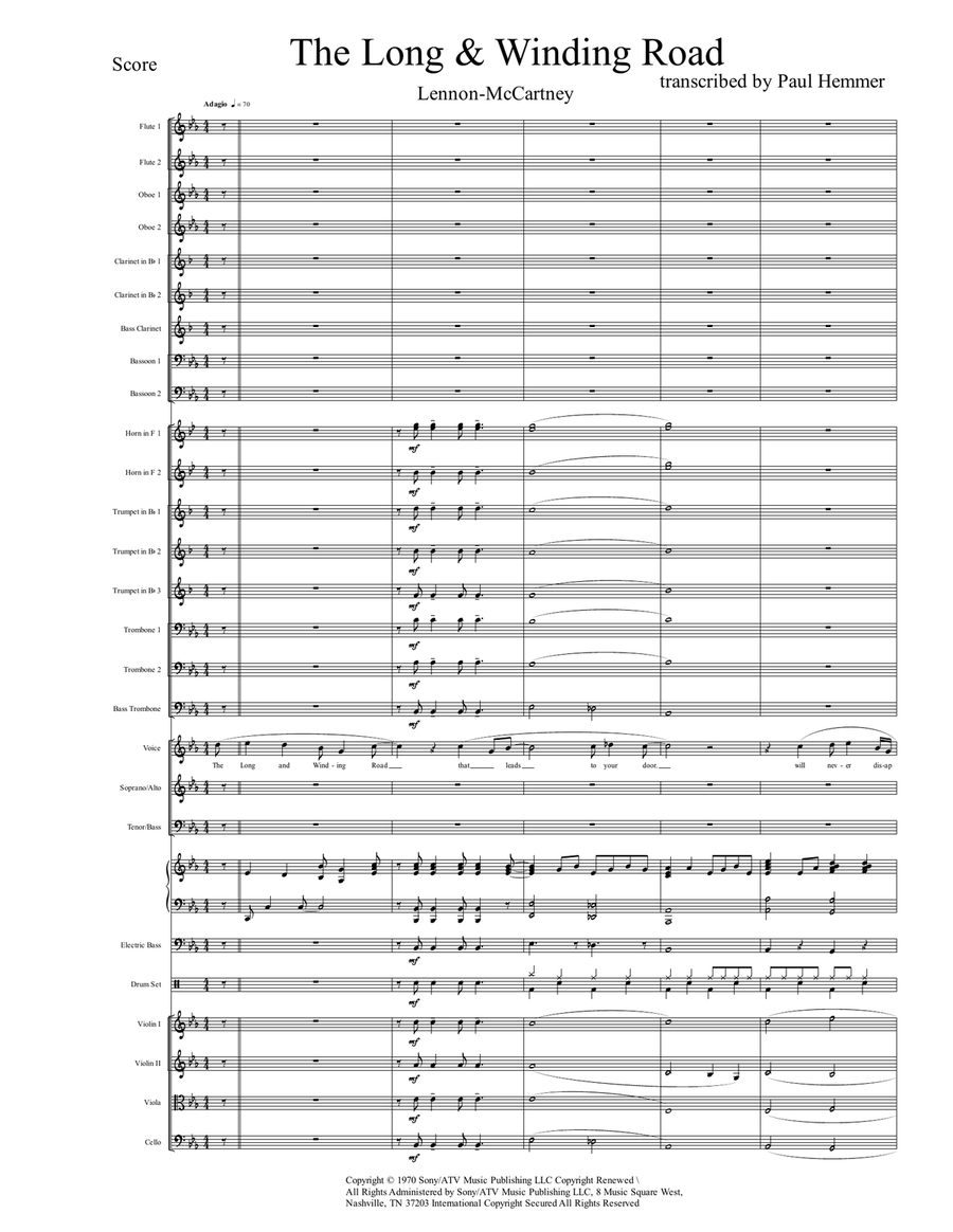 The Long And Winding Road Full Orchestra scores gallery preview page 1