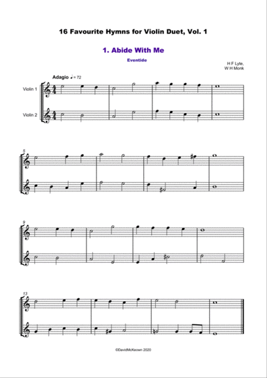 16 Favourite Hymns Vol.1 for Violin Duet String Duet scores gallery preview page 2