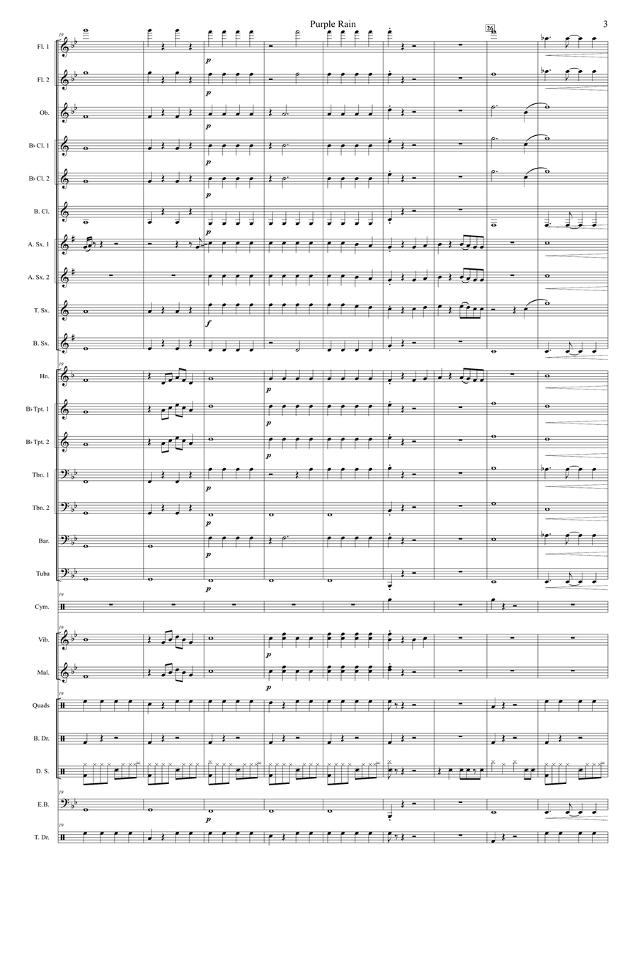 Purple Rain Concert Band scores gallery preview page 3