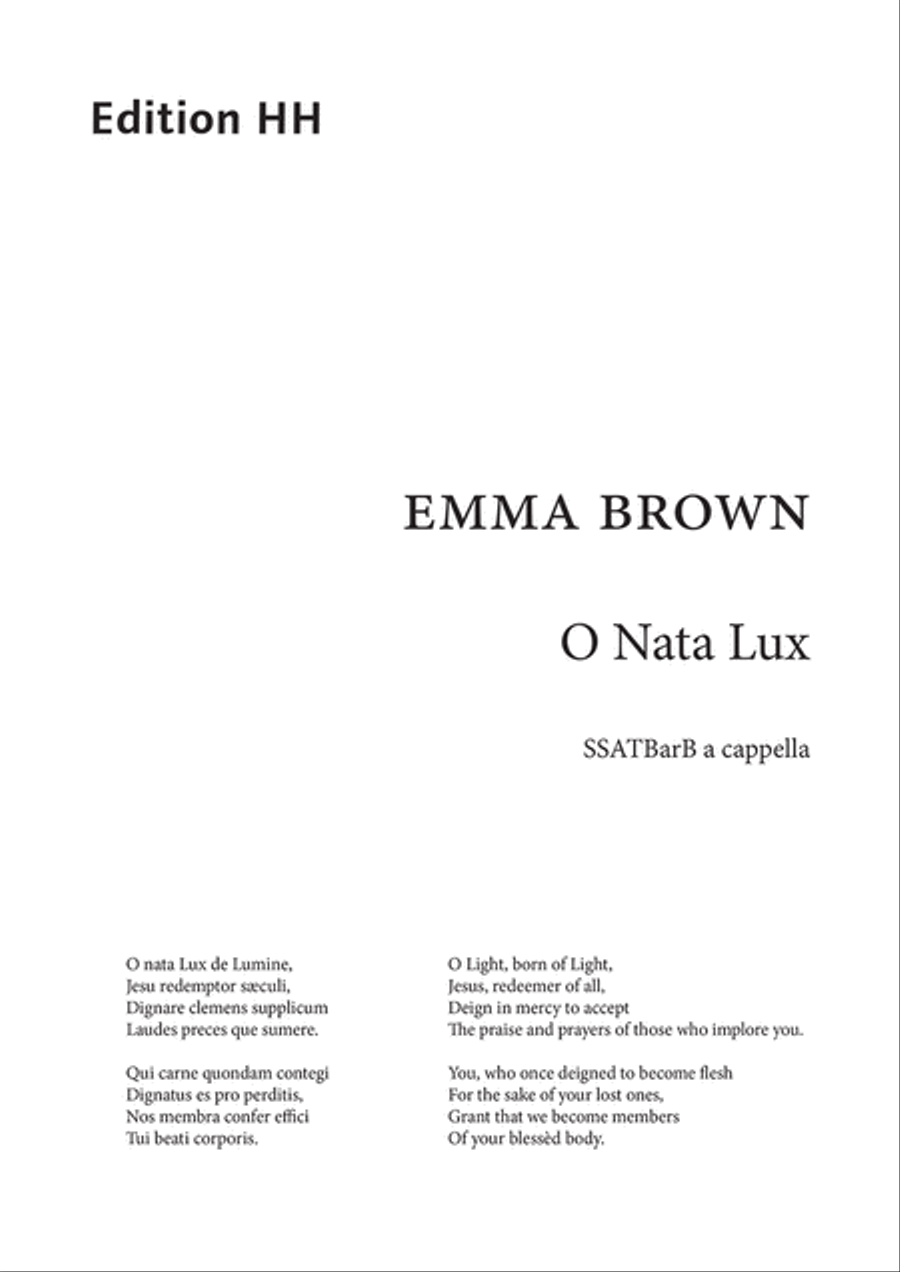 O Nata Lux SSATBB scores gallery preview page 1