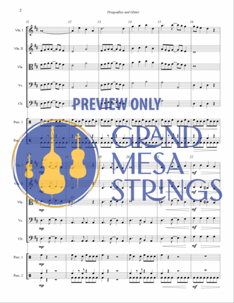 Dragonflies and Glitter String Orchestra scores gallery preview page 3